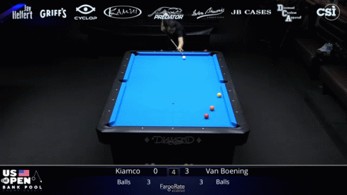 Pool Table With Blue Cloth and Diamond