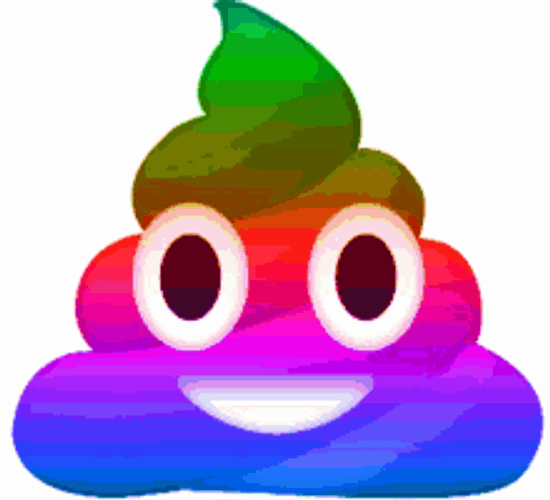Poop Emoji With Rainbow Colors GIF