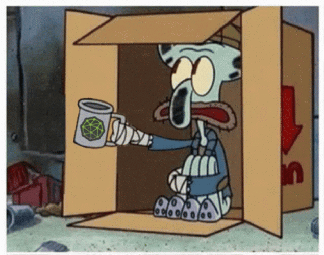 Poor Squidward The Beggar GIF
