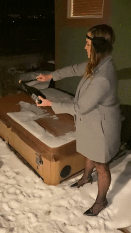 Pop Champagne Bottle Opening With Knife GIF