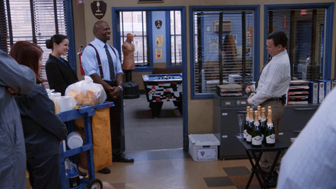 Pop Champagne Brooklyn Nine Nine Scene GIF