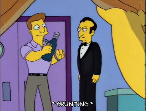 Pop Champagne Freddy Quimby The Simpsons GIF