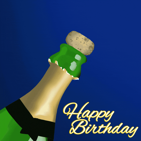 Pop Champagne Happy Birthday GIF