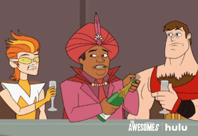 Pop Champagne The Awesomes Characters GIF