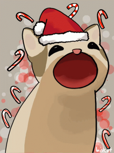 Popcat Merry Christmas GIF