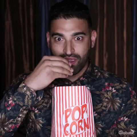 Popcorn Eating Watching Drama GIF