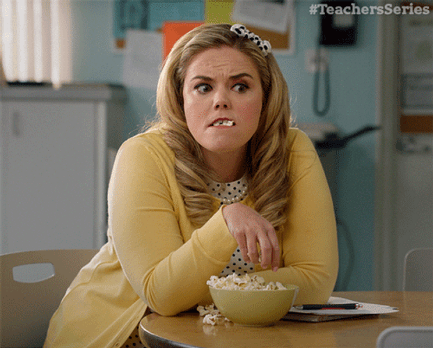 Popcorn Snacks Eating Teachers Series GIF