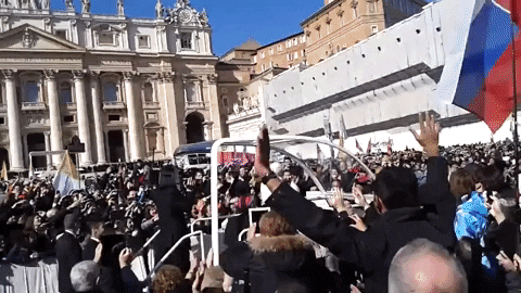 Pope Francis Riding Pope Mobile GIF
