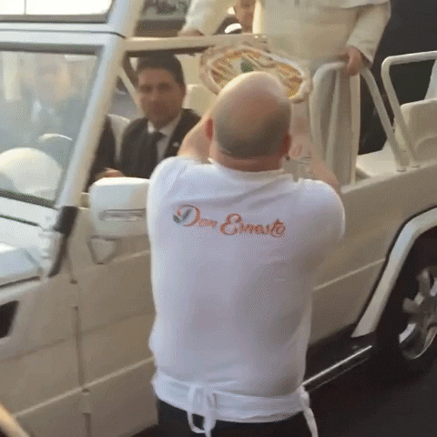 Pope Francis Riding Pope Mobile Parade GIF