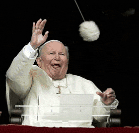 Pope John Paul Playing Mobile Toy Meme GIF