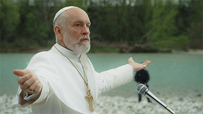 Pope Mobile John Malkovich Rallying Crowd GIF
