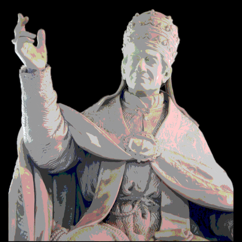 Pope Statue Mobile Stars Floating GIF