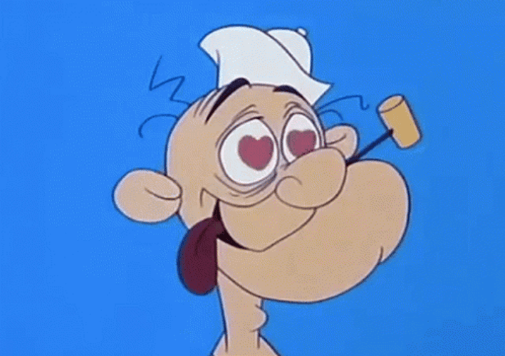 Popeye Heart Shaped Eyes GIF