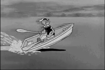 Popeye Rowing A Boat On A Lake GIF
