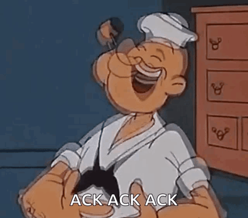 Popeye The Sailor Is Laughing And Giving A Thumbs Up In A Cartoon . GIF