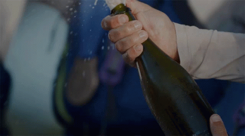 Celebration Foamy Champagne Popping GIF