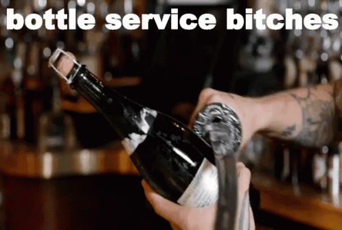 Bottle Service Popping Champagne GIF