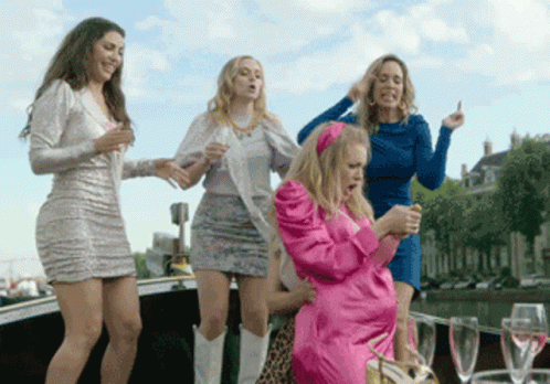 Girls Celebrating And Popping Champagne GIF