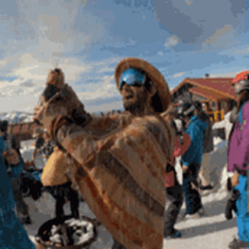 Man In Festival Champagne Popping GIF