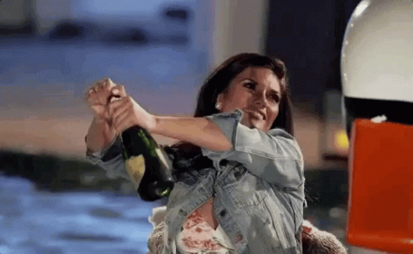 Popping Champagne Swimming Pool Celebration GIF