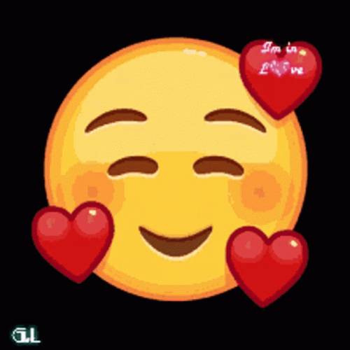 Popping Heart Balloons Kiss Emoji GIF