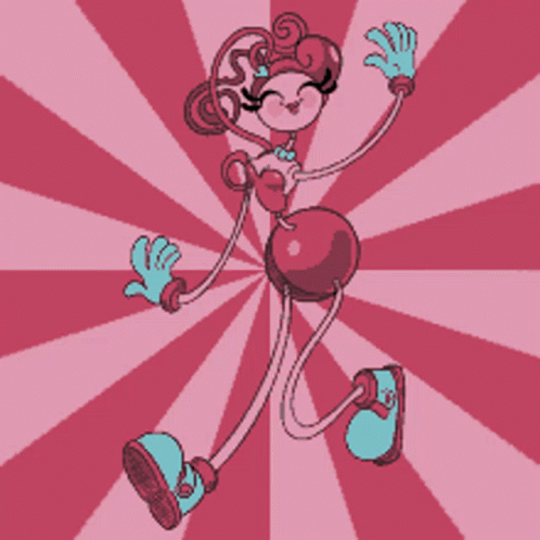 Poppy Playtime Mommy Long Legs Pink Swirl Background GIF