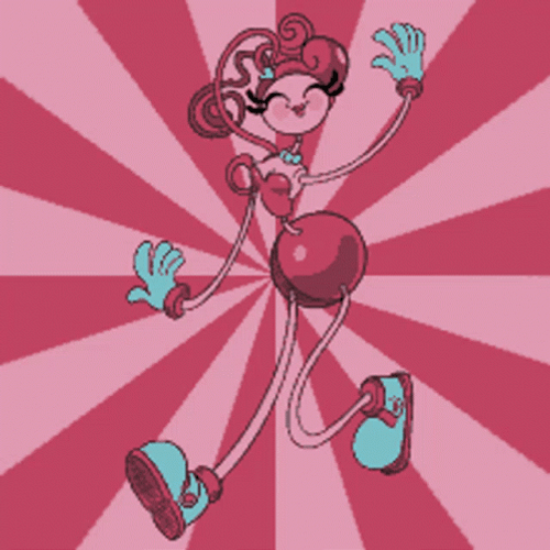 Poppy Playtime Mommy Long Legs Pink Swirl Background GIF
