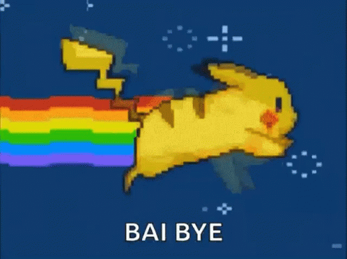Poptart Cat Pikachu Bye Bye GIF