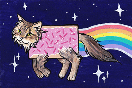 Poptart Cat Running To The Other Side GIF