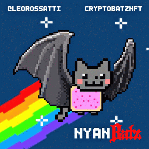 Poptart Cat With Bat Wings GIF