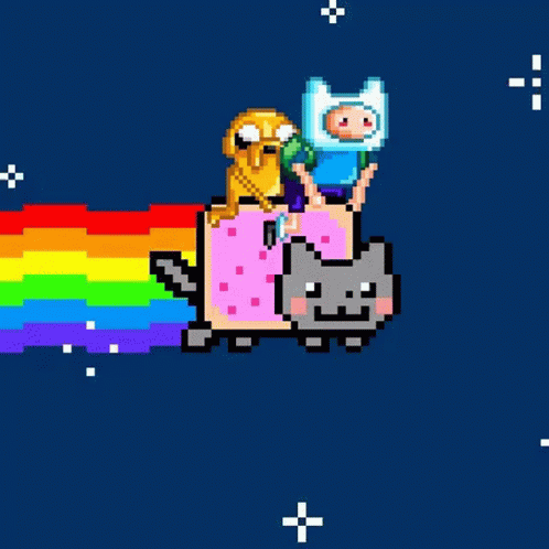 Poptart Cat With Finn And Jake GIF