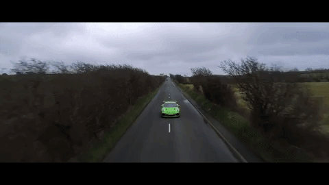 Porsche 911 Green Road View GIF