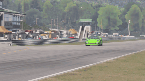 Porsche 911 Gt3 Rs Green In Motion GIF