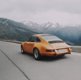 Porsche 911 Orange Classic Moving GIF