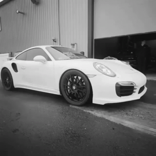 Porsche 911 Turbo White Taking Off GIF