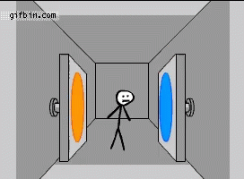 Stickman Pinned By Portals Animation GIF