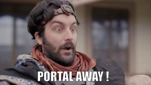 Baradun Warlock Teleporting On Portal GIF