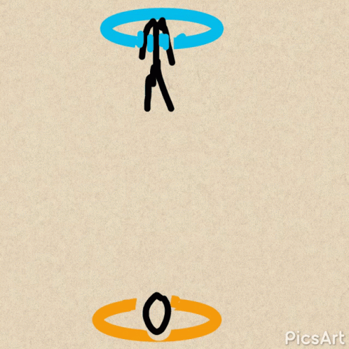 Stickman Falling On Portal Animation GIF
