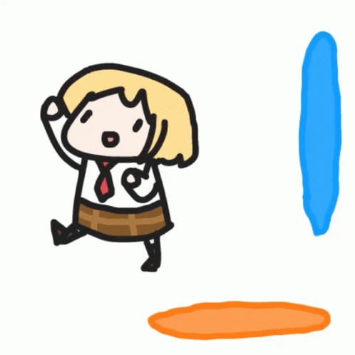Cartoon Girl Slamming Closed Portal GIF