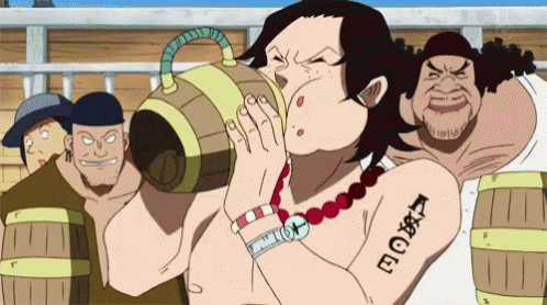 Portgas D Ace Drinking And Gasp GIF