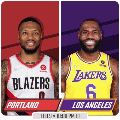 Portland Blazers Vs Los Angeles Lakers Basketball GIF