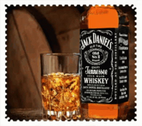 Portrait Famous Jack Daniels's Whiskey Bottle GIF