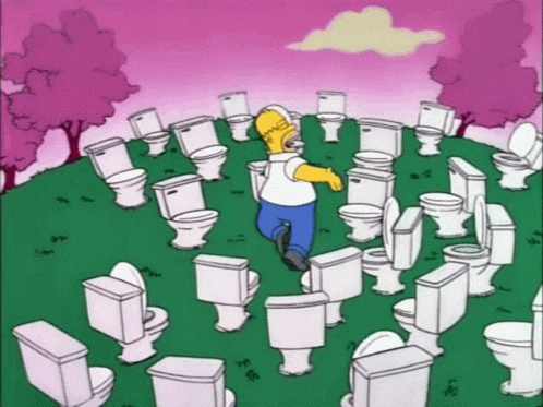 Poseidon's Kiss Homer Simpson Middle Of Toilet Bowls GIF