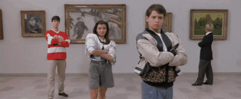Posing Inside Art Institute Museum GIF