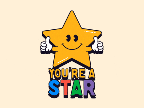 Positive Encouragement Thumbs Up Star GIF