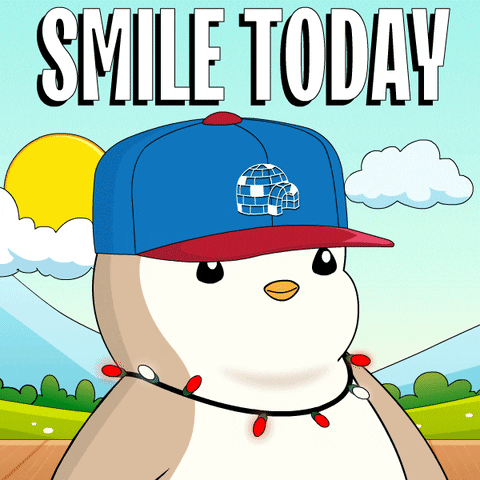 Positive Vibes Pudgy Penguin Smile Today GIF