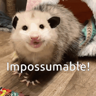 Possum Saying Impossumable GIF