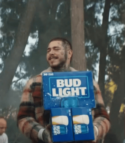 Post Malone Carrying Bud Light Boxes GIF
