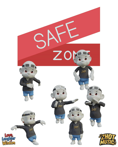 Poster Cartoon Character Safe Zone