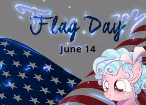 Poster For Flag Day June 14 With Pony GIF